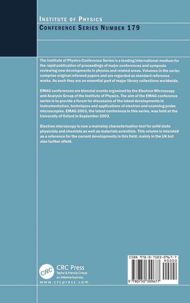 Electron Microscopy and Analysis 2003
