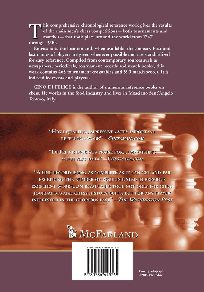 Chess Results, 1747-1900