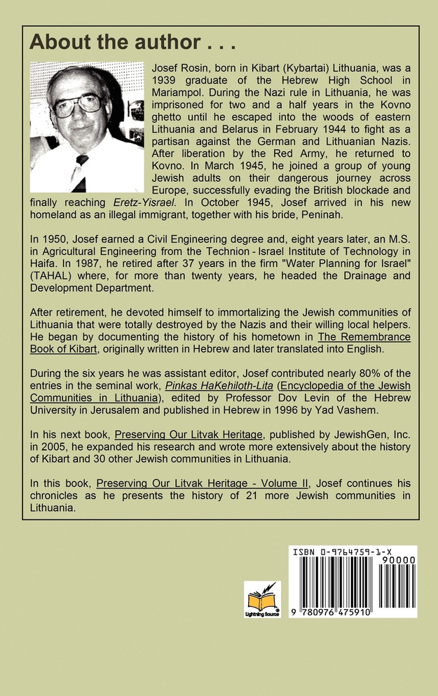 Preserving Our Litvak Heritage- Volume II