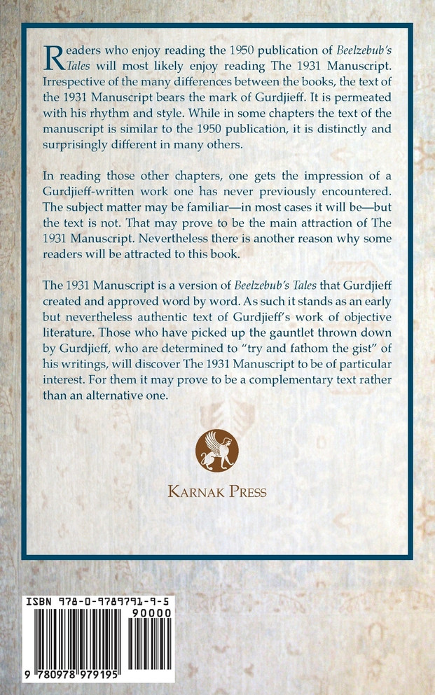 The 1931 Manuscript of Beelzebub's Tales to His Grandson