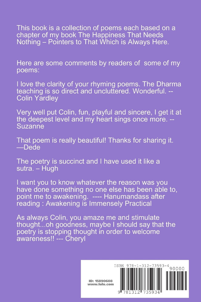 Poetry from The Happiness That Needs Nothing