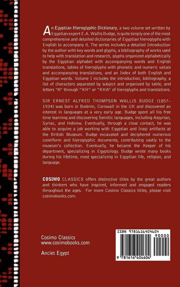 An  Egyptian Hieroglyphic Dictionary (in Two Volumes), Vol.I