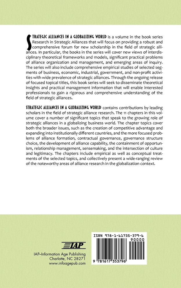 Strategic Alliances in a Globalizing World (Hc)