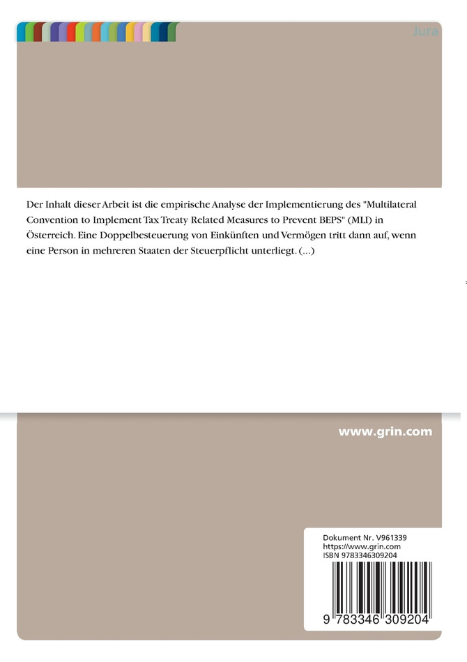 Die Umsetzung des Multilateralen Instruments (MLI) in Österreich