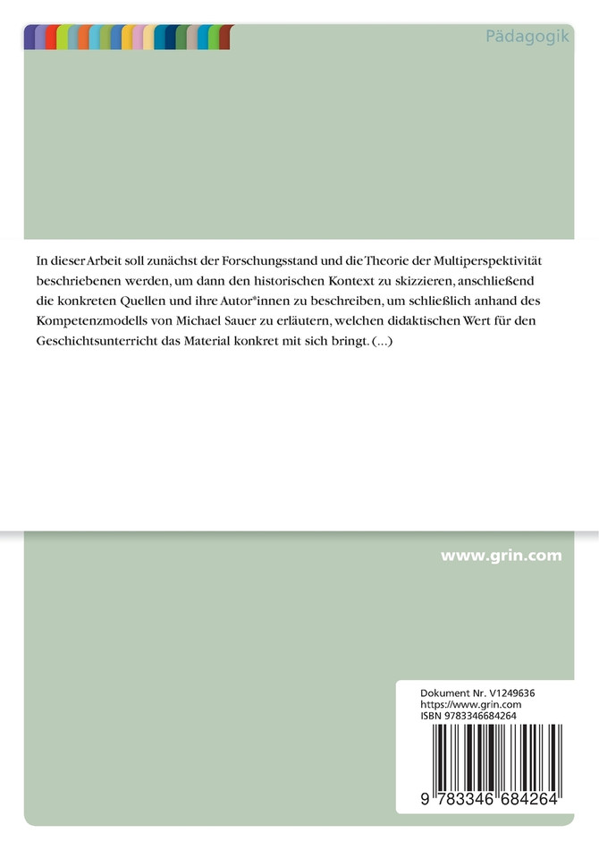 Multiperspektivität im Geschichtsunterricht. Am Beispiel der Leningrader Blockade 1941 bis 1944