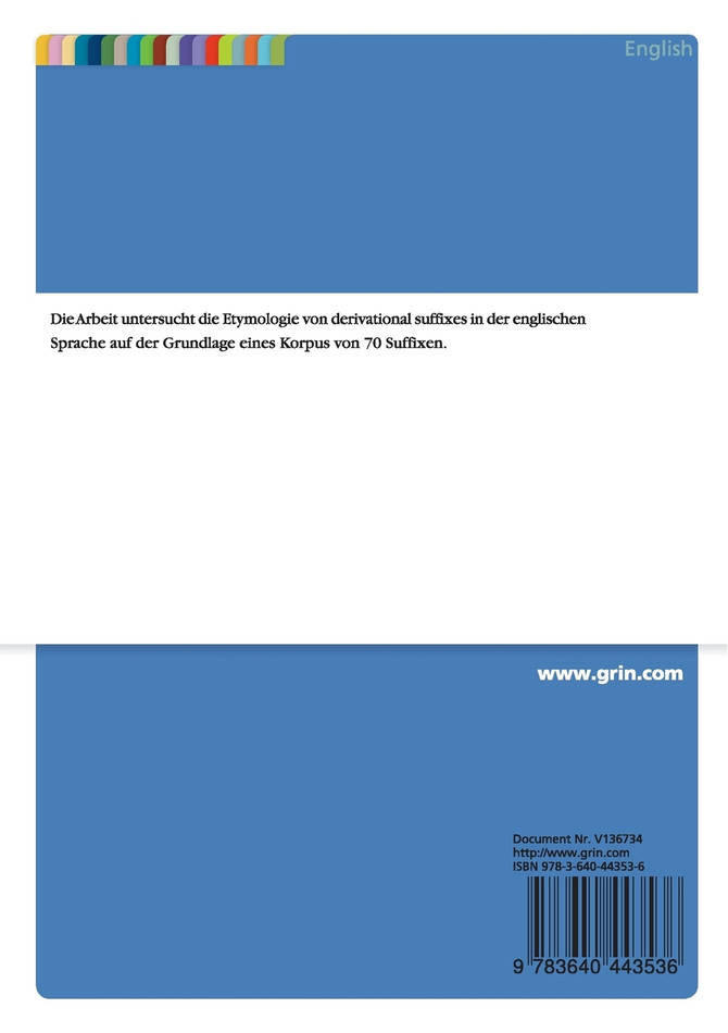 The Etymology of Derivational Suffixes in the English Language
