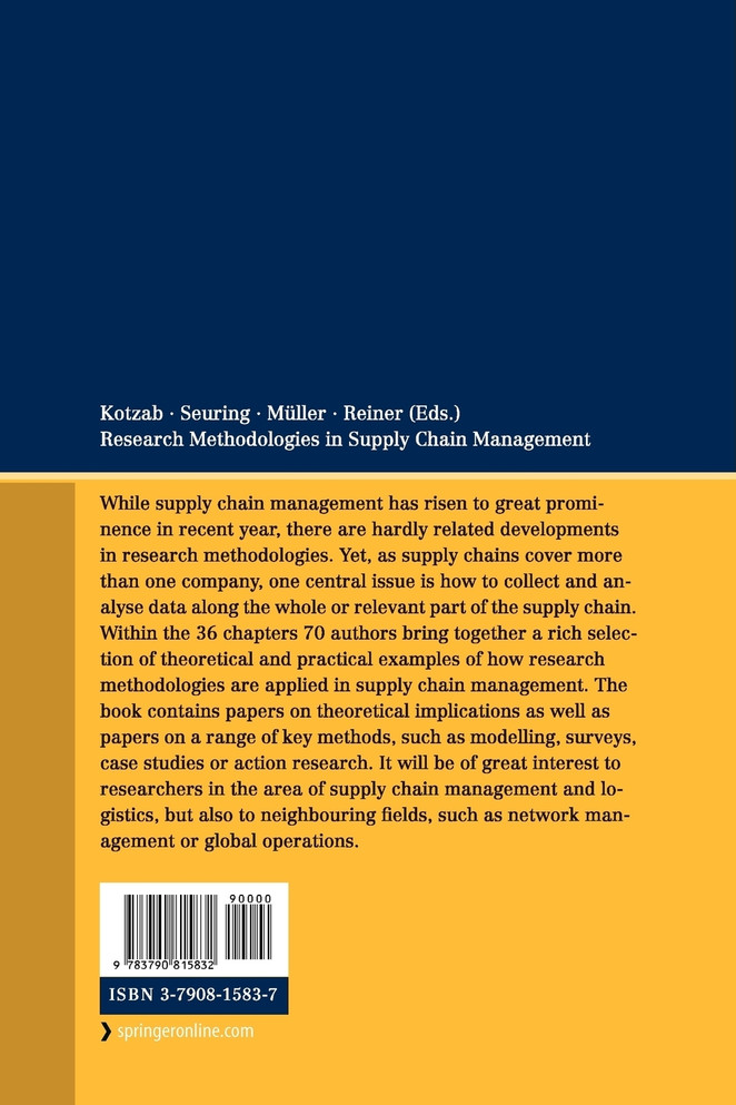 Research Methodologies in Supply Chain Management