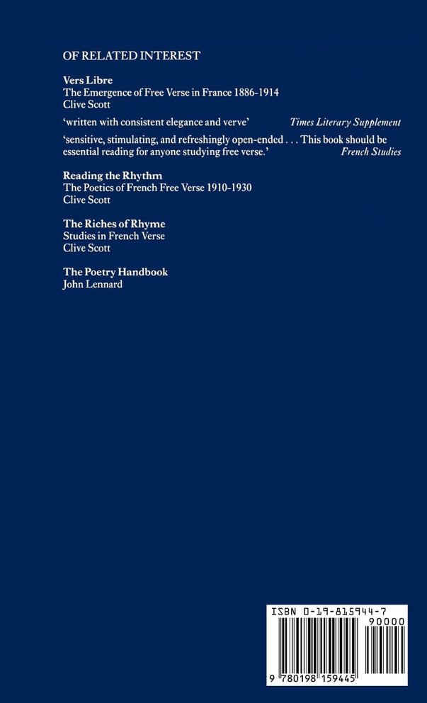 Poetics of French Verse