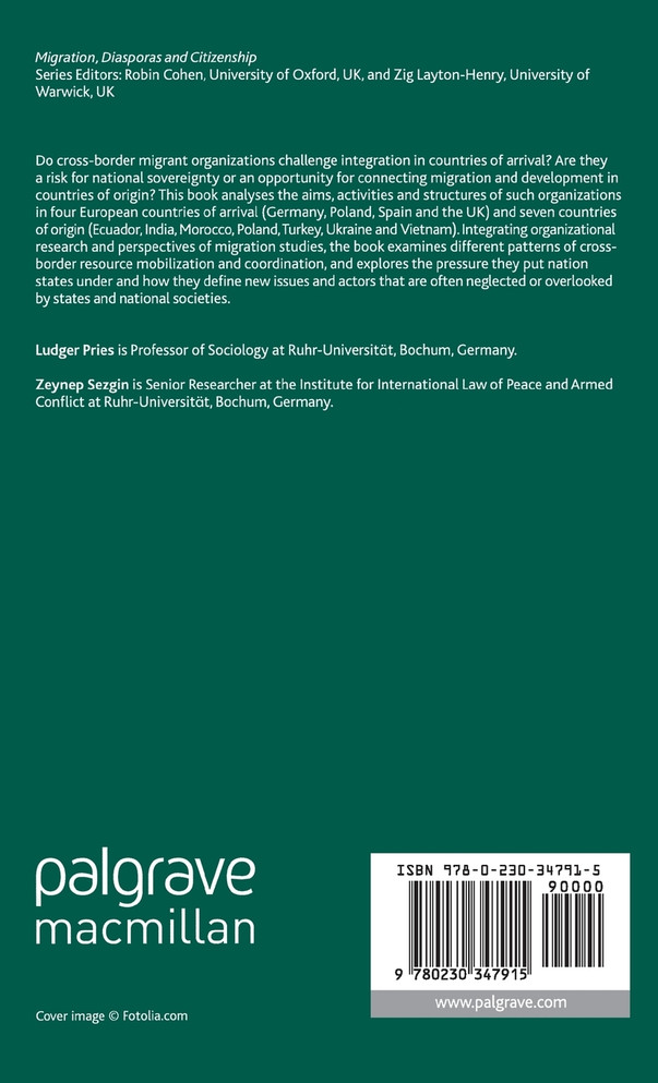 Cross Border Migrant Organizations in Comparative Perspective
