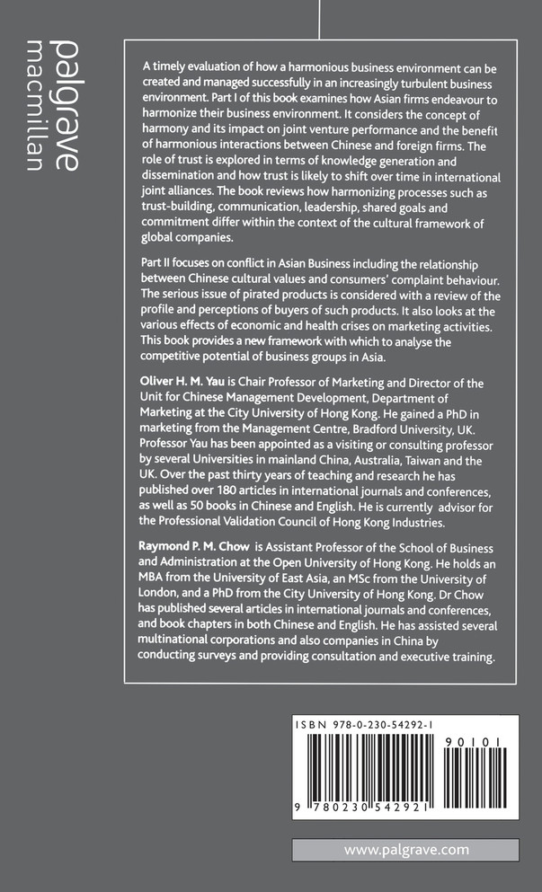 Harmony Versus Conflict in Asian Business