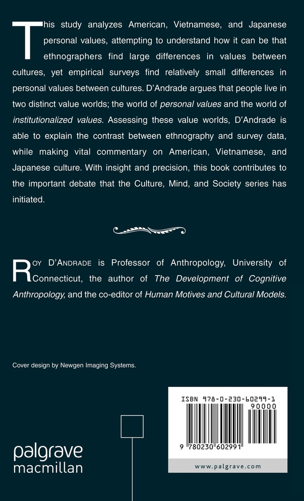 A Study of Personal and Cultural Values A Study of Personal and Cultural Values