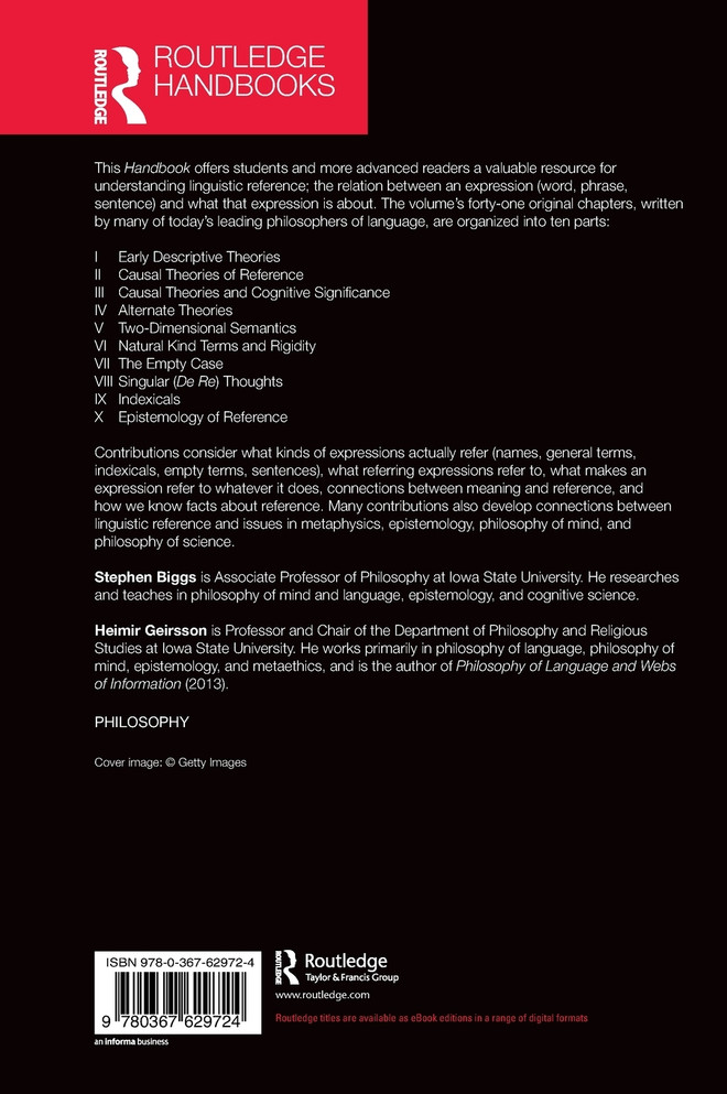 The Routledge Handbook of Linguistic Reference