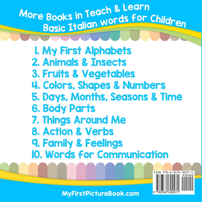 My First Italian Alphabets Picture Book with English Translations