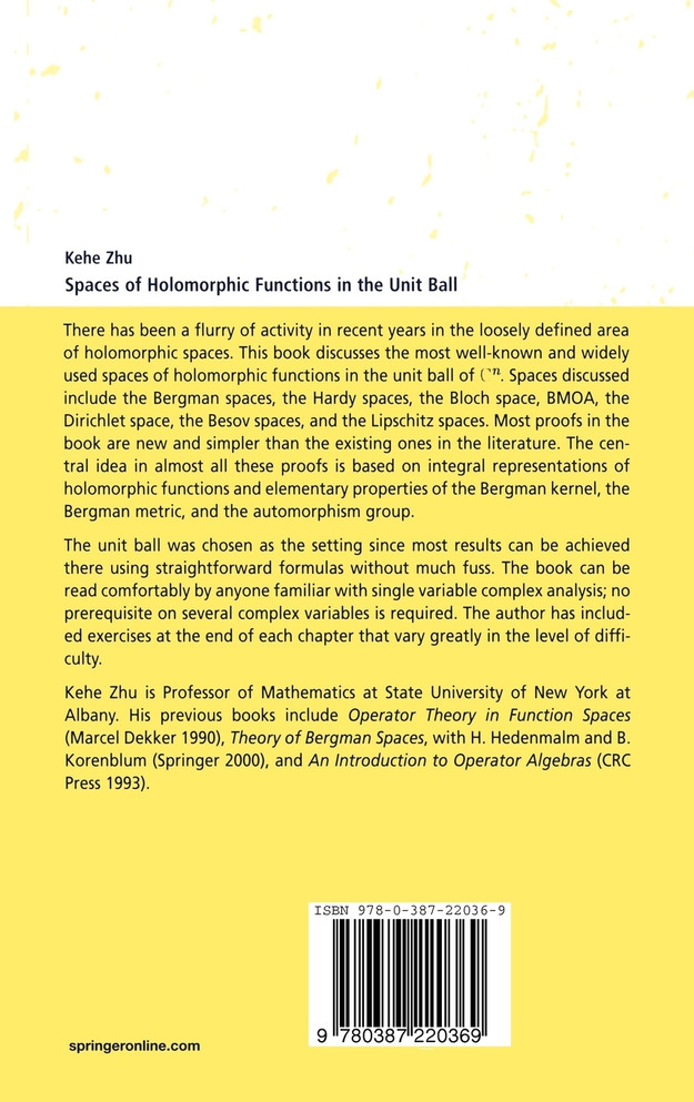 Spaces of Holomorphic Functions in the Unit Ball