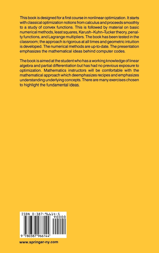 The Mathematics of Nonlinear Programming
