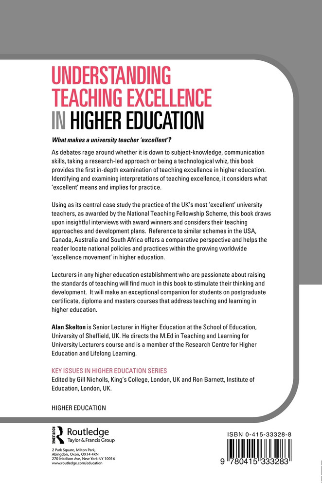 Understanding Teaching Excellence in Higher Education