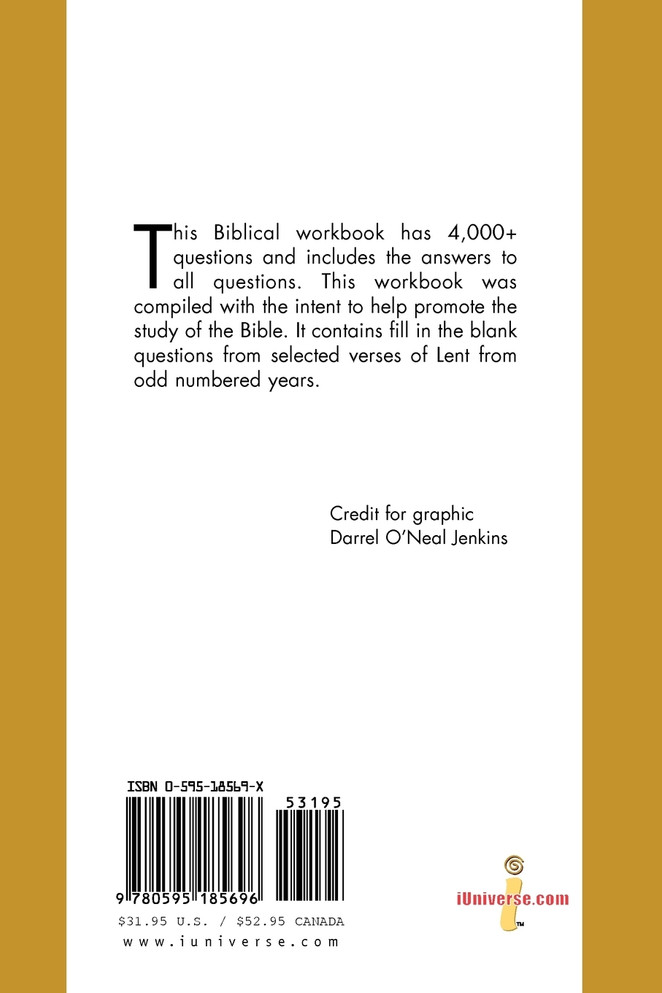 Selected Verses of Lent for Odd Numbered Years