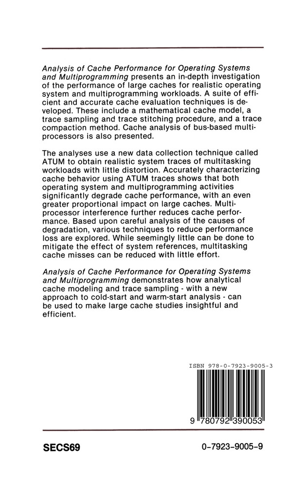 Analysis of Cache Performance for Operating Systems and Multiprogramming