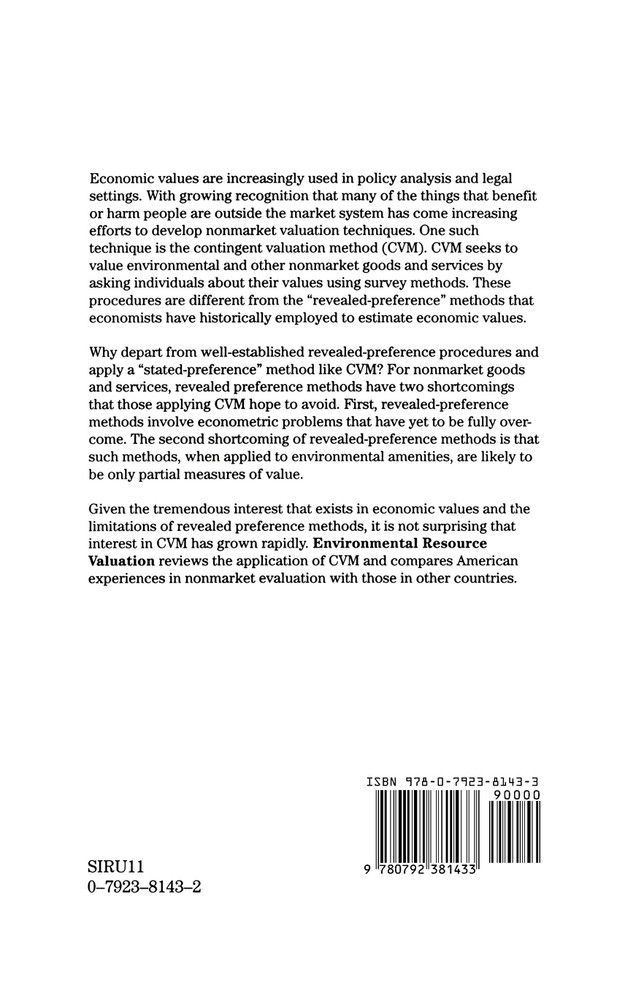 Environmental Resource Valuation