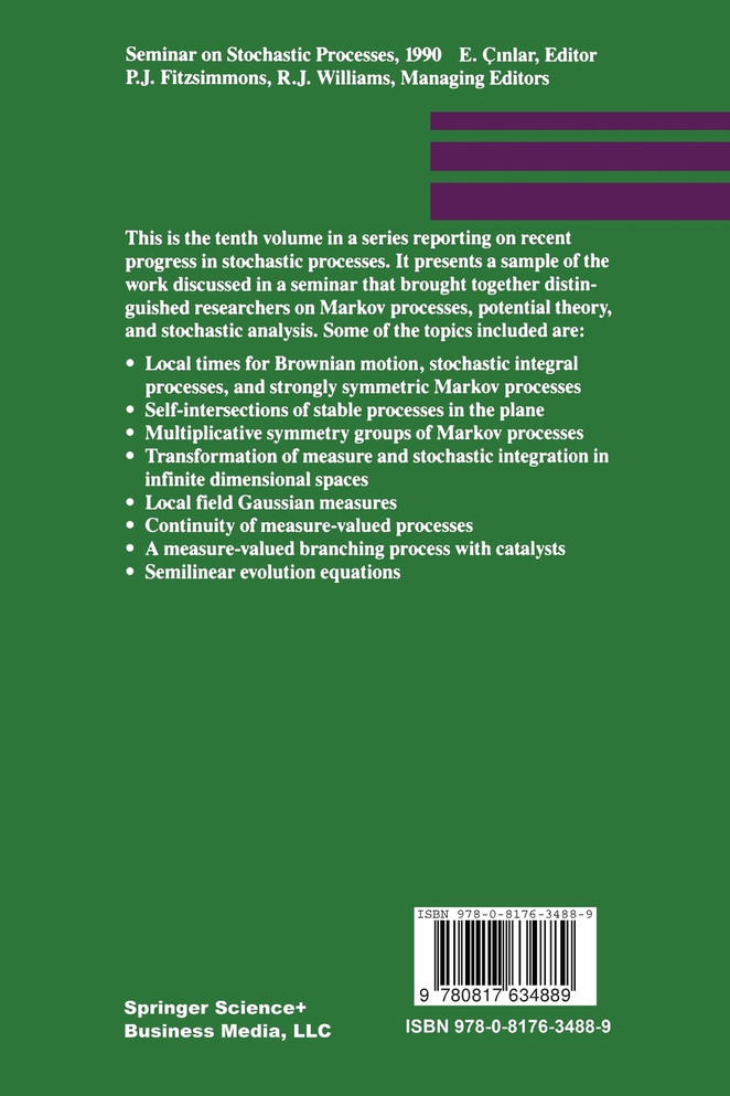 Seminar on Stochastic Processes, 1990