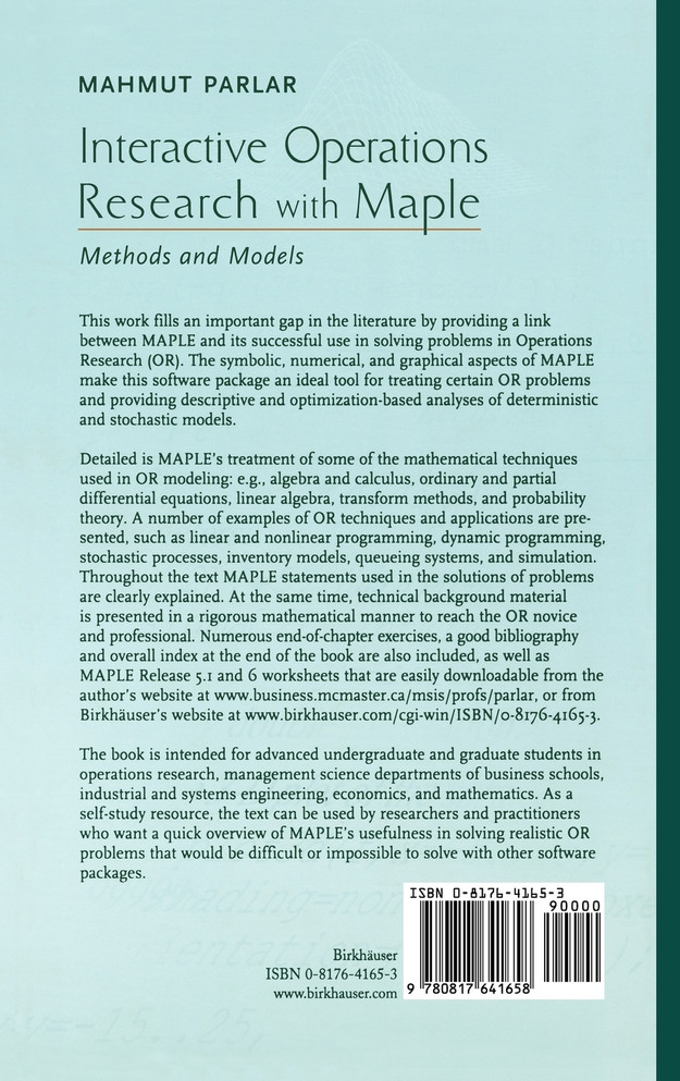 Interactive Operations Research with Maple