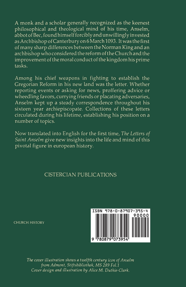 The Letters of Saint Anselm of Canterbury
