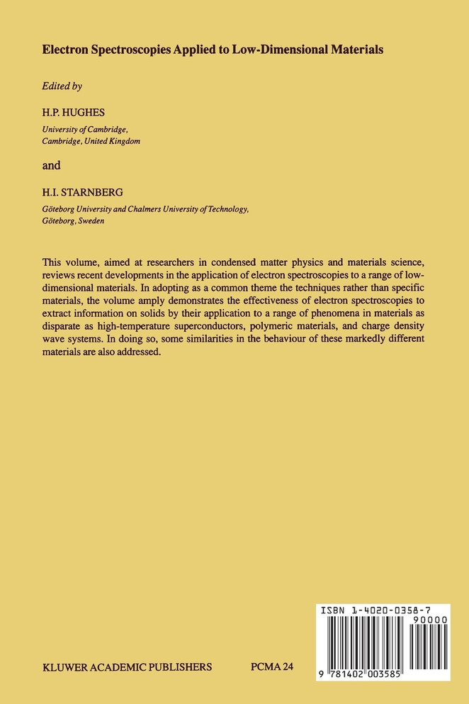 Electron Spectroscopies Applied to Low-Dimensional Structures