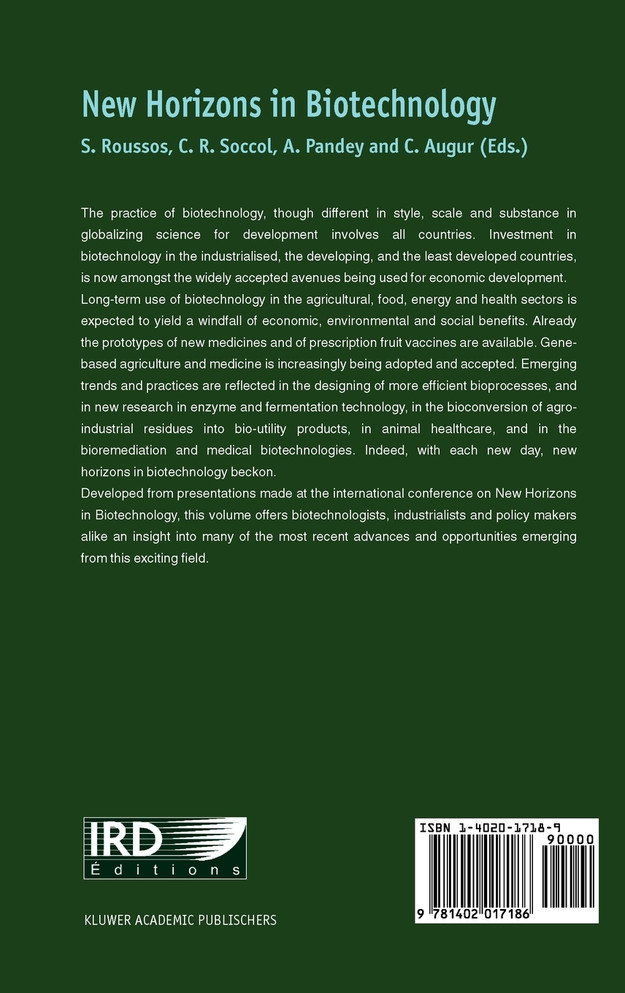 New Horizons in Biotechnology