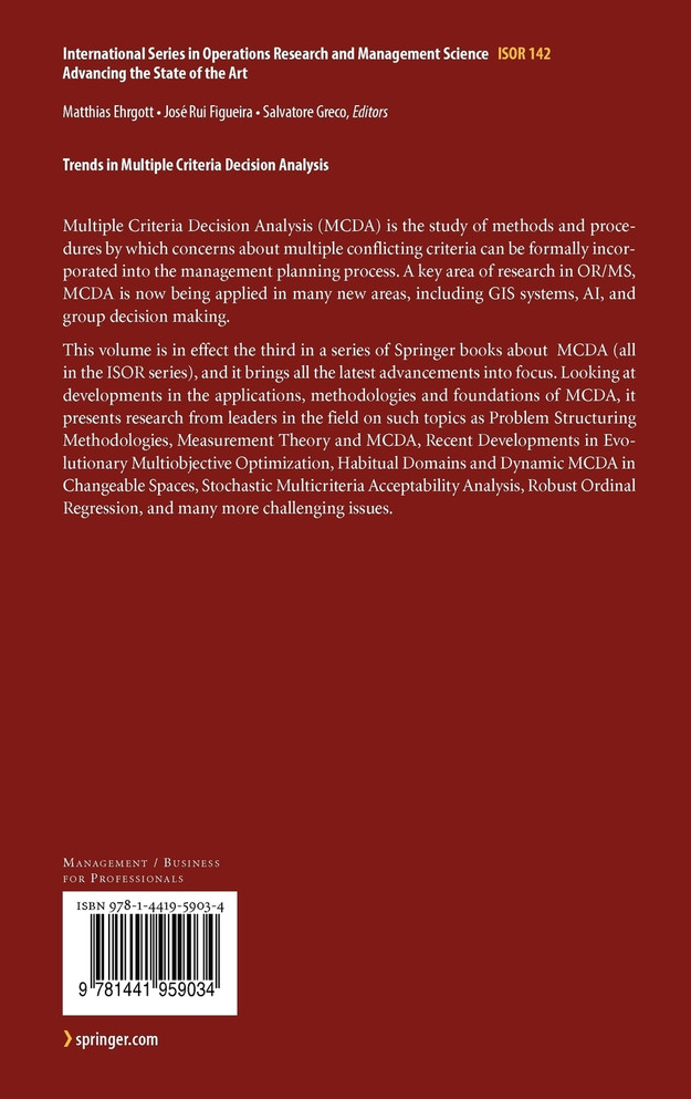 Trends in Multiple Criteria Decision Analysis
