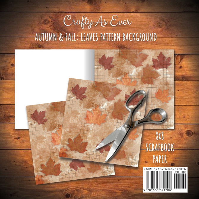 Autumn Fall Scrapbook Paper Pad 8x8 Decorative Scrapbooking Kit for Cardmaking Gifts, DIY Crafts, Printmaking, Papercrafts, Leaves Pattern Designer Paper