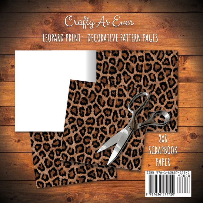 Leopard Print Scrapbook Paper Pad 8x8 Scrapbooking Kit for Cardmaking Gifts, DIY Crafts, Printmaking, Papercrafts, Decorative Pattern Pages