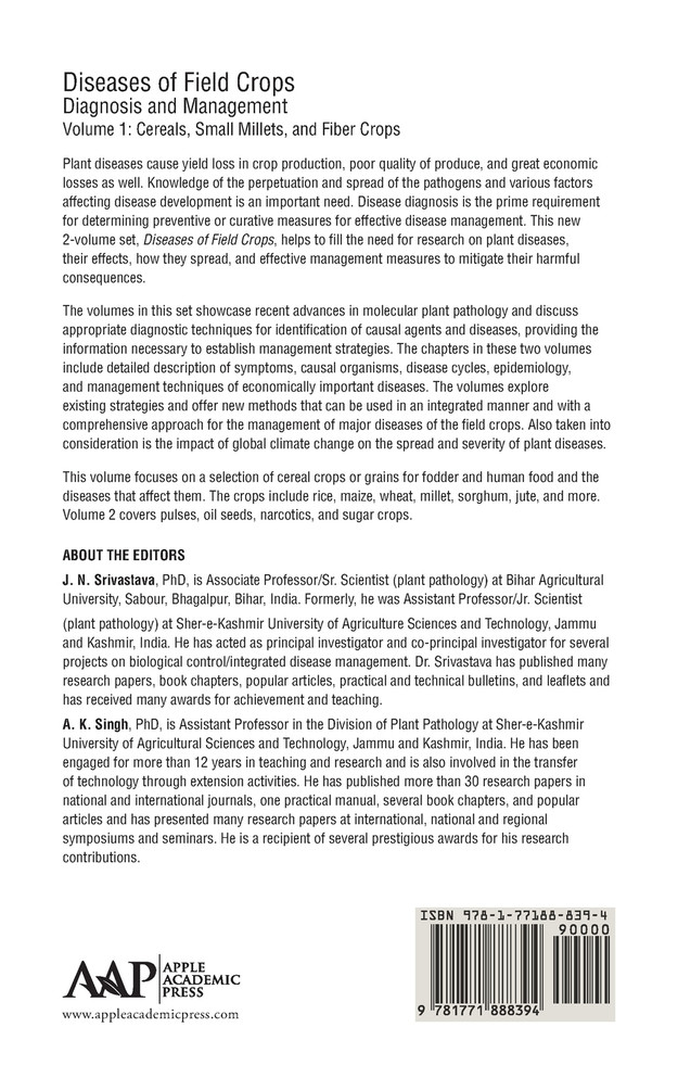 Diseases of Field Crops Diagnosis and Management