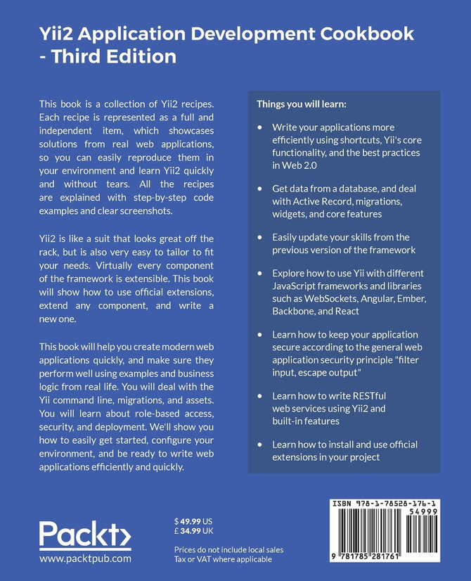 Yii2 Application Development Cookbook, Third Edition