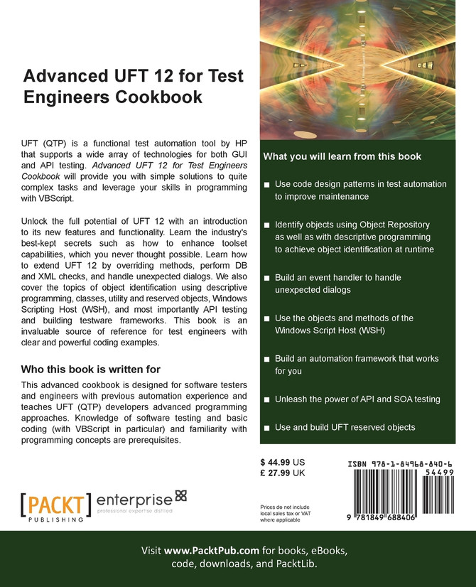 Advanced UFT 12 for Test Engineers Cookbook