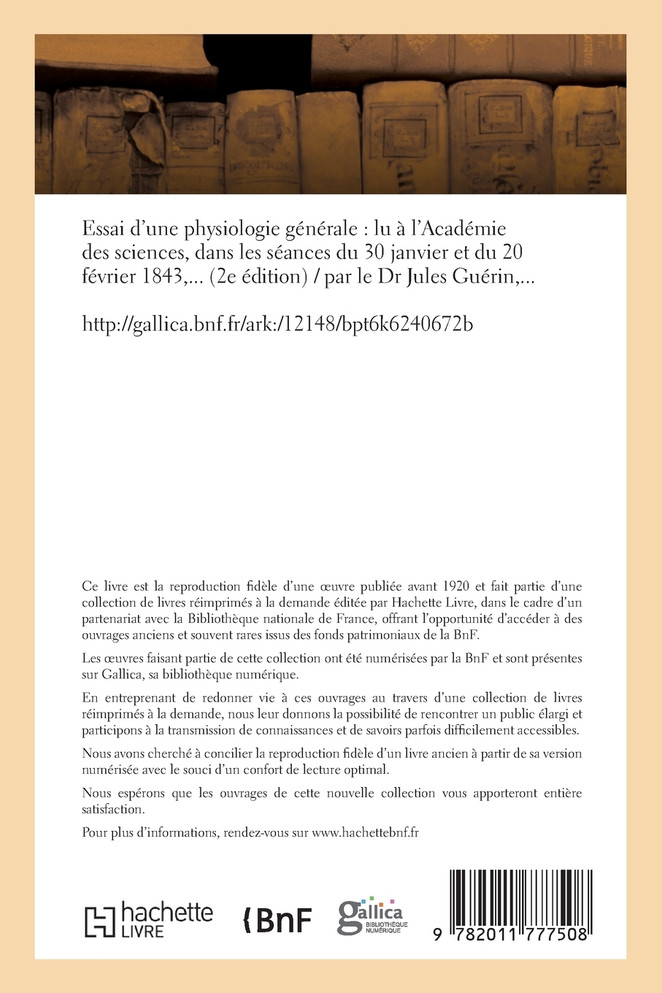 Essai d'une physiologie générale