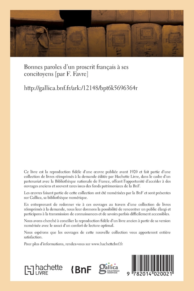 Bonnes paroles d'un proscrit français à ses concitoyens