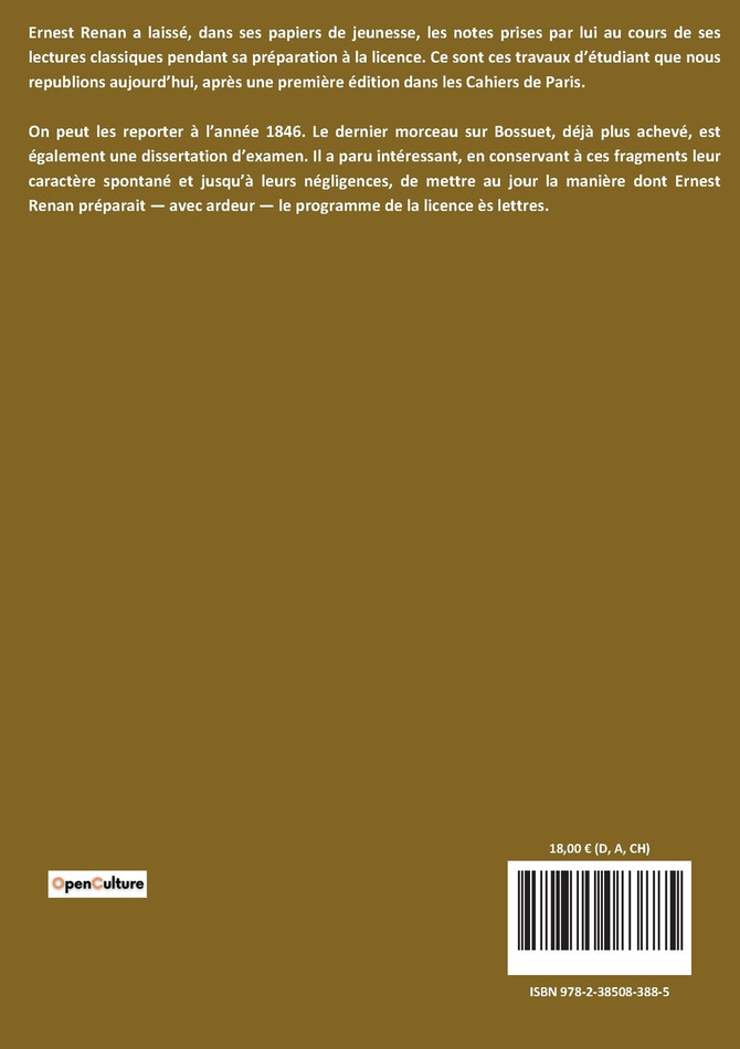 Sur Corneille, Racine et Bossuet Sur Corneille, Racine et Bossuet