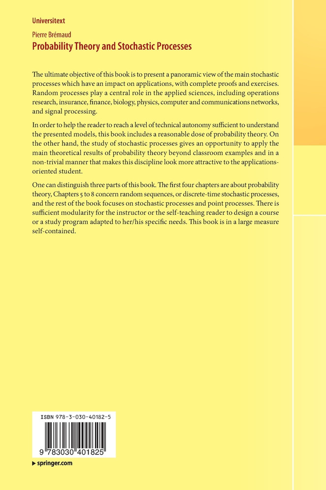 Probability Theory and Stochastic Processes