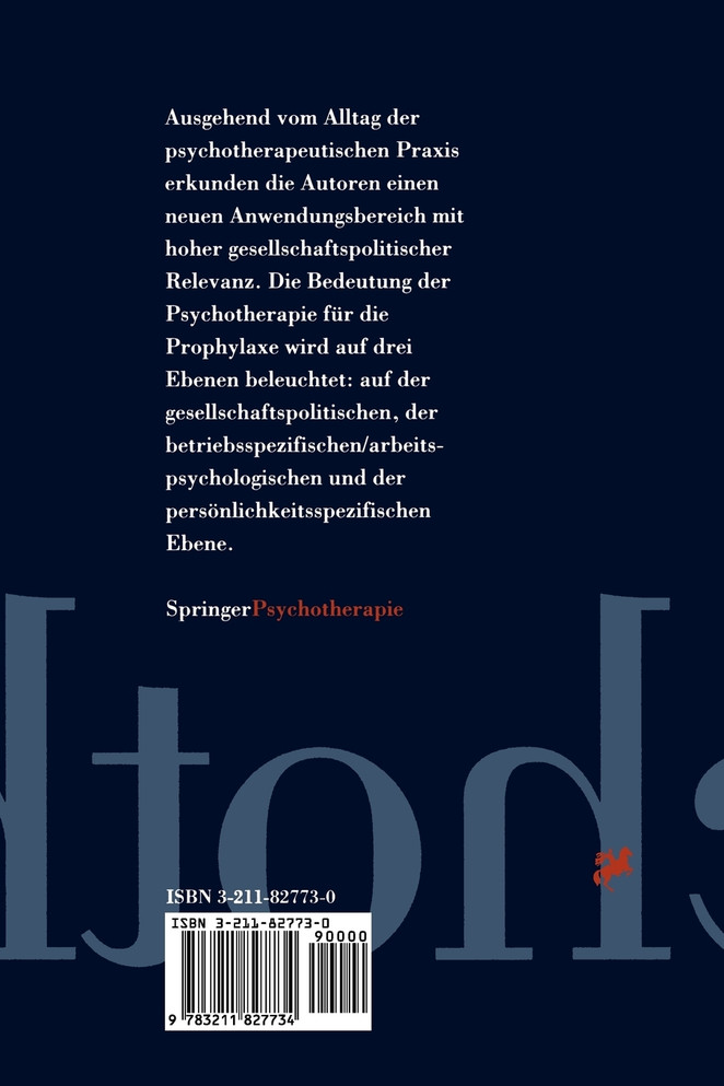 Psychotherapie, Lebensqualität und Prophylaxe