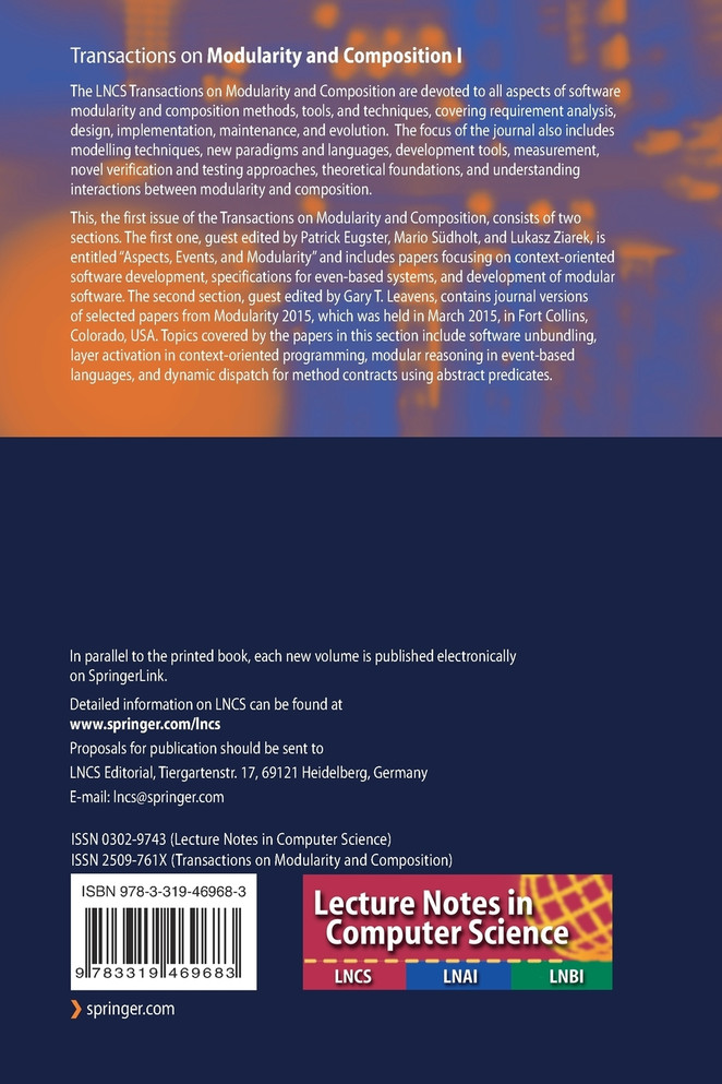 Transactions on Modularity and Composition I