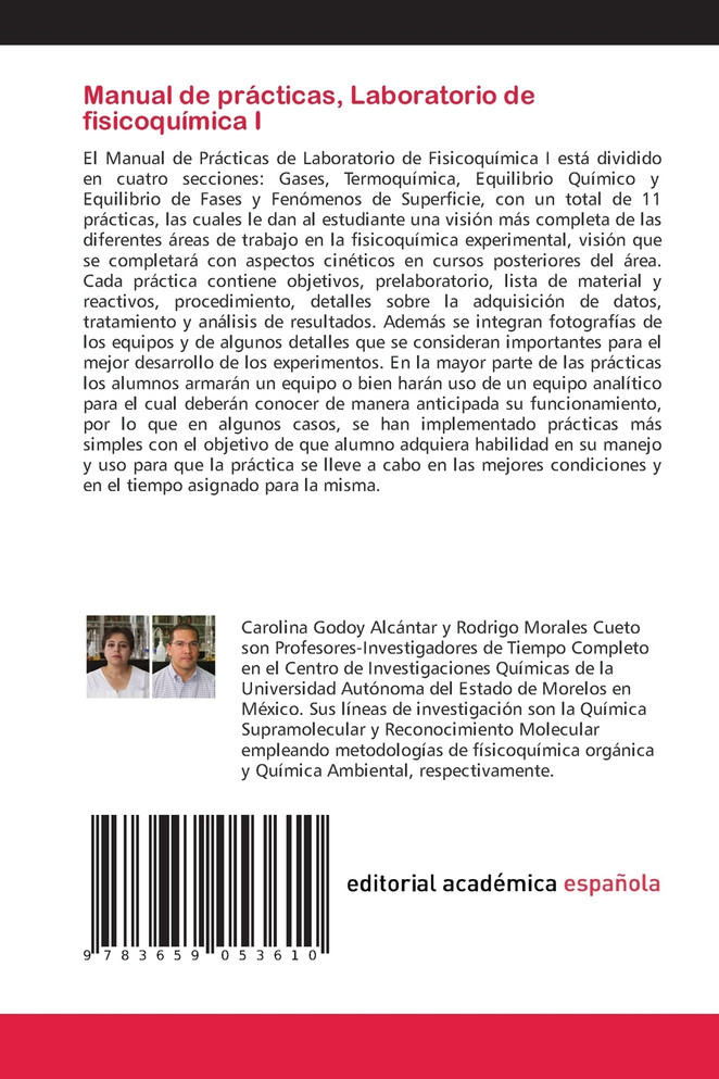 Manual de prácticas, Laboratorio de fisicoquímica I