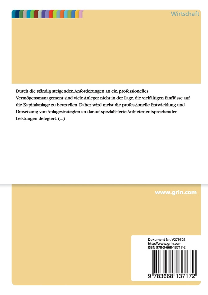 Business- und Finanzplan zur Gründung einer unabhängigen Vermögensberatung