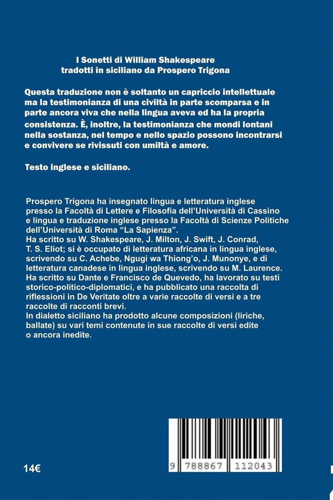Sonetti di William Shakespeare tradotti in siciliano