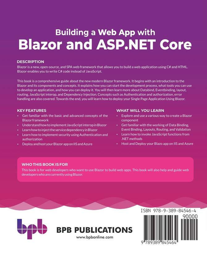 Building a Web App with Blazor and ASP .Net Core