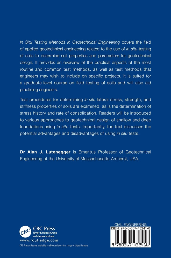 In Situ Testing Methods in Geotechnical Engineering