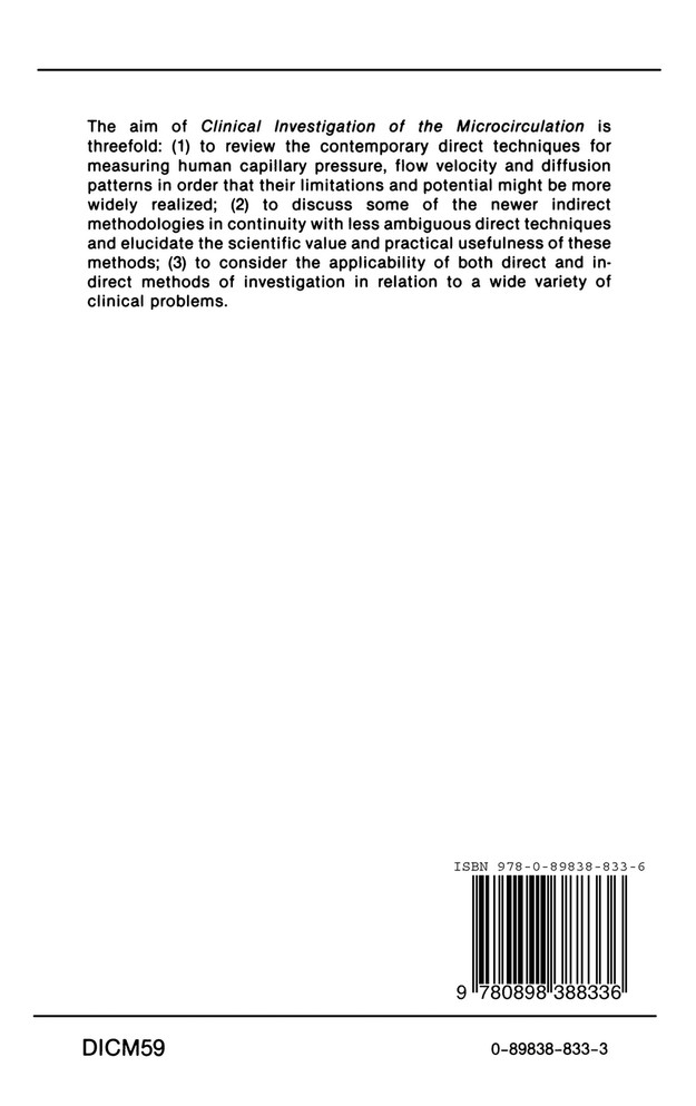 Clinical Investigation of the Microcirculation
