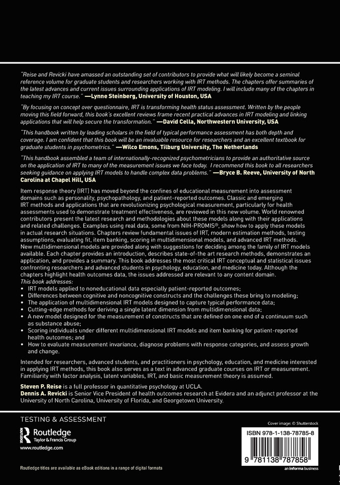 Handbook of Item Response Theory Modeling