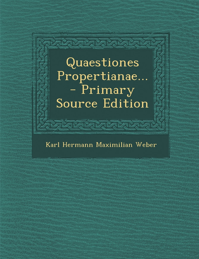 Quaestiones Propertianae...