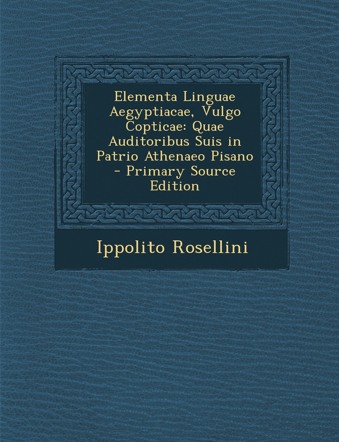 Elementa Linguae Aegyptiacae, Vulgo Copticae