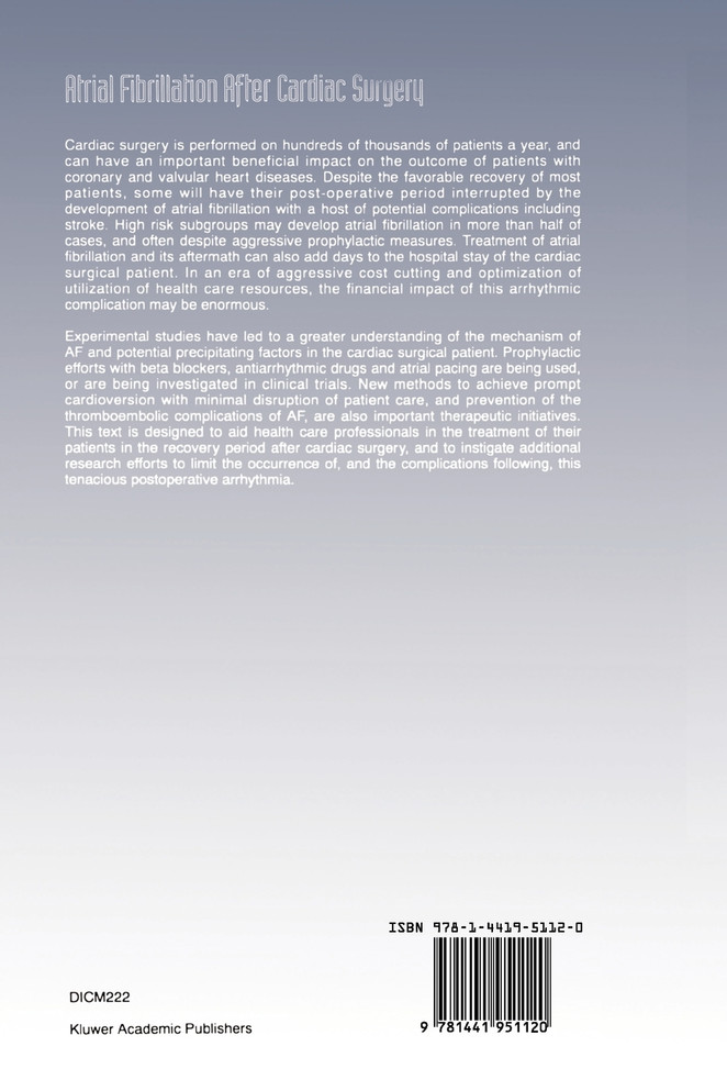 Atrial Fibrillation after Cardiac Surgery